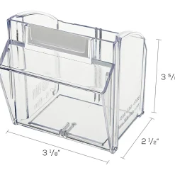 Deflecto Interlocking Horizontal Tilt Bin, 6 Bins, Small Size, 4 1/2" x 23 5/8" x 3 5/8", Black/Clear
