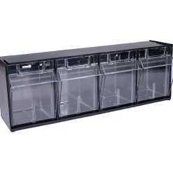 Deflecto Interlocking Horizontal Tilt Bin, 4 Bins, Medium Size, 8 1/8