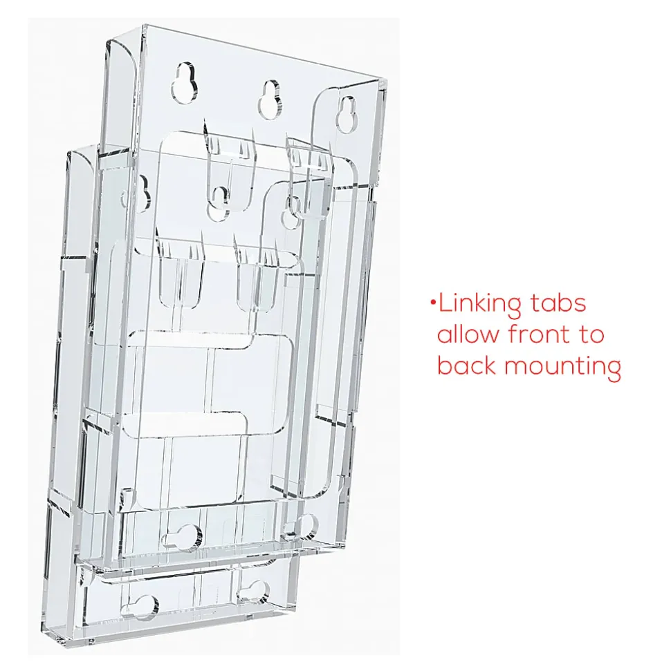 Deflecto® Lit Loc® Interlocking Magazine Size Literature Display, 11 1/4"H x 9"W x 1 1/4"D, Clear
