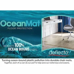Deflecto OceanMat Chair Mat for Carpet - Commercial, Low Pile, Chair, Carpeted Floor - 53