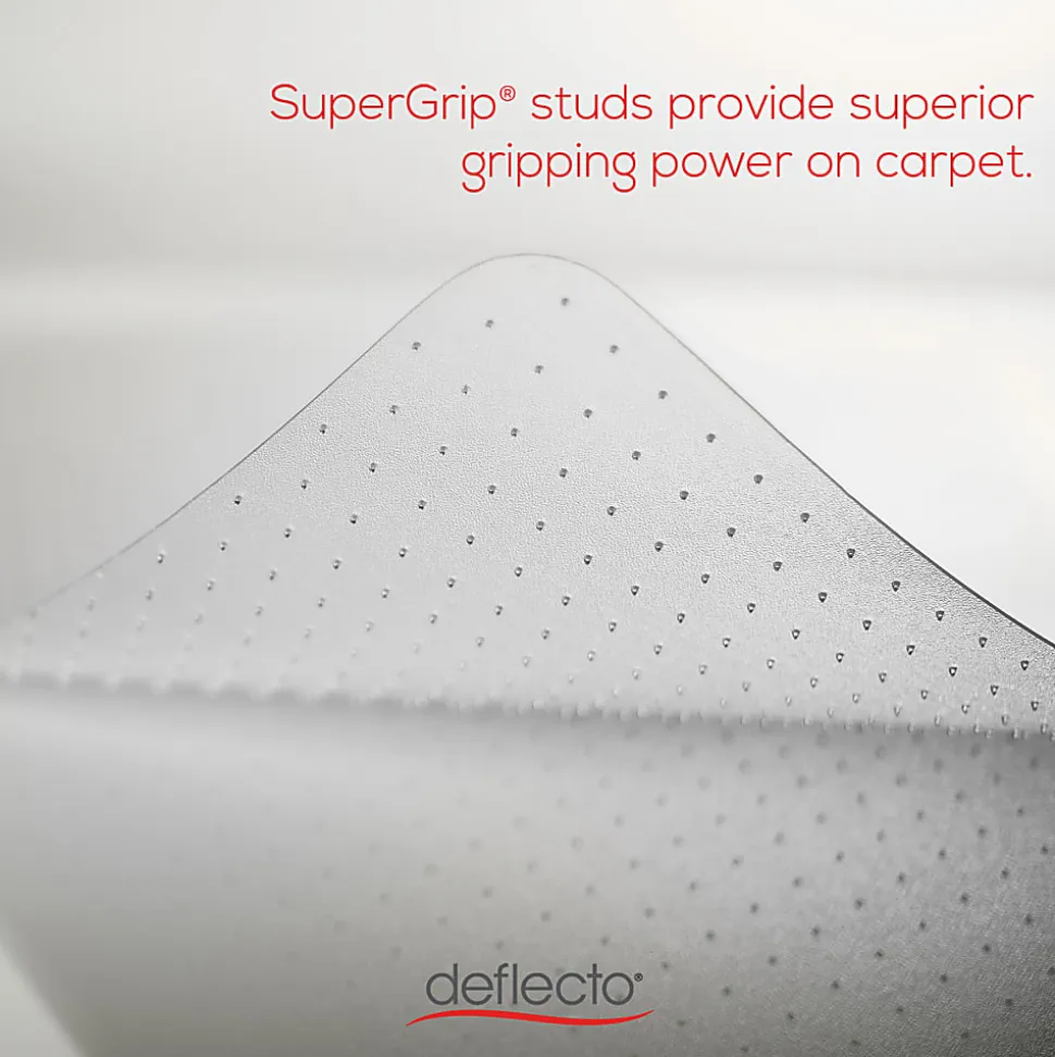 Deflecto Polycarbonate Chair Mat For Pile Carpets, Rectangular, 36"W x 48"D, Clear