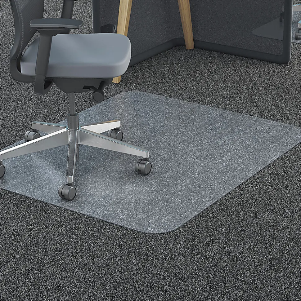 Deflecto Polycarbonate Chair Mat For Pile Carpets, Rectangular, 36"W x 48"D, Clear