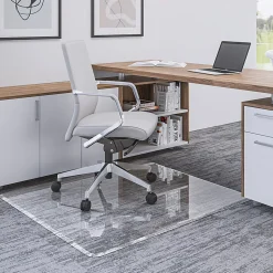 Deflecto Premium Glass Chairmat With Beveled Edge, For All Pile Carpets, 36"W x 46"D