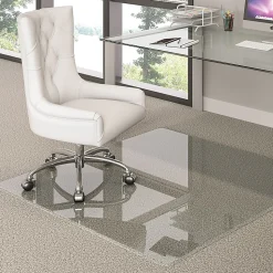 Deflecto Premium Glass Chairmat With Beveled Edge, For All Pile Carpets, 36