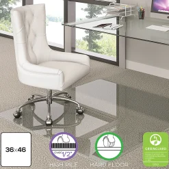 Deflecto Premium Glass Chairmat With Beveled Edge, For All Pile Carpets, 36