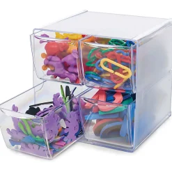 Deflecto Stackable Cube With 4 Drawers, 6