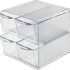 Deflecto Stackable Cube With 4 Drawers, 6