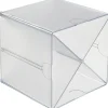 Deflecto Stackable Cube With X Divider, 6"H x 6"W x 6"D, Clear