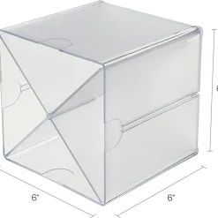 Deflecto Stackable Cube With X Divider, 6