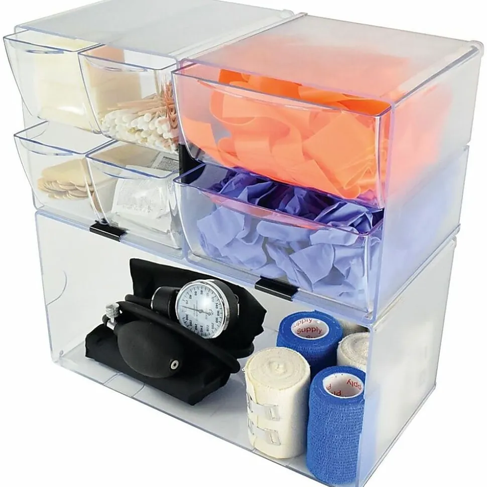 Deflecto Stackable Double Cube, 12"H x 6"W x 6"D, Clear