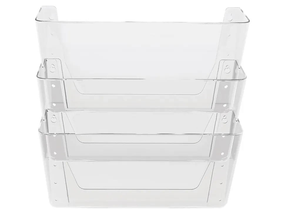 Deflecto Stackable Wall Pocket File, 3 Pack, Clear
