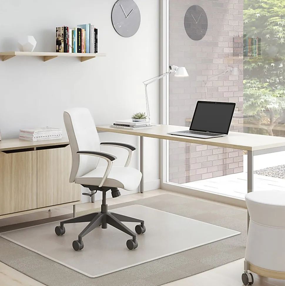 Deflecto SuperMat Medium Weight Chair Mat For Carpet, 60" x 46", Rectangle, Clear