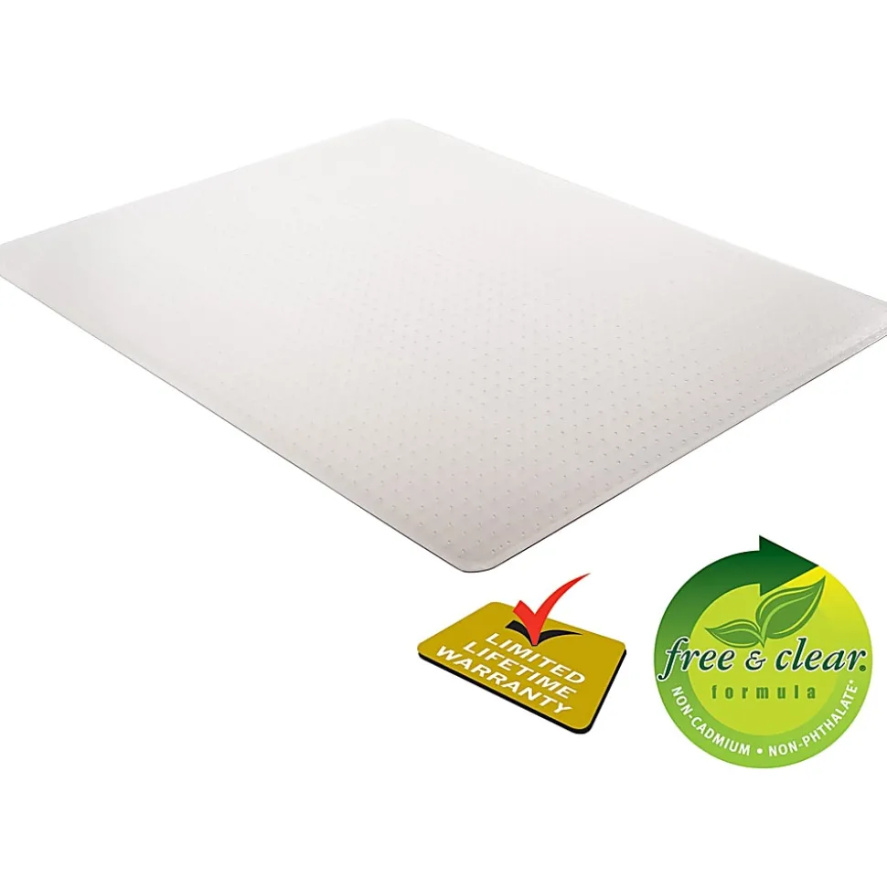 Deflecto SuperMat Medium Weight Chair Mat For Carpet, 60" x 46", Rectangle, Clear