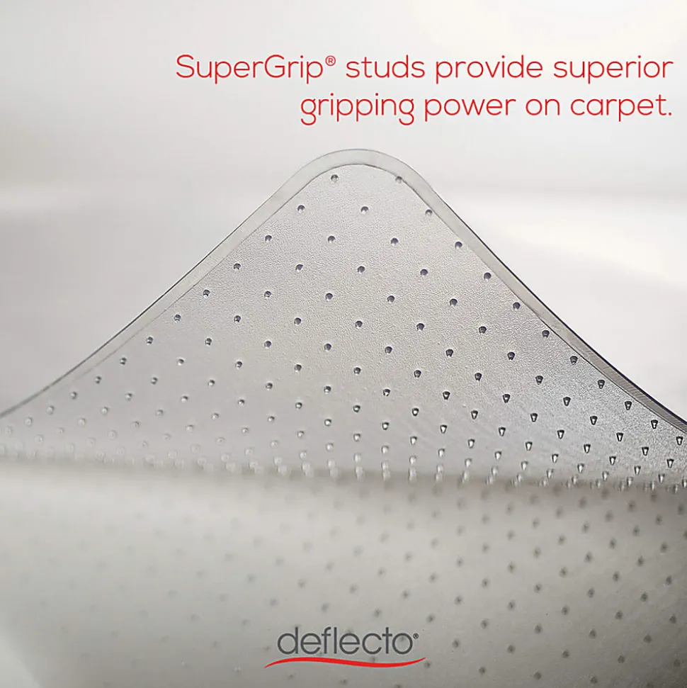Deflecto SuperMat Medium Weight Chair Mat For Carpet, 60" x 46", Rectangle, Clear