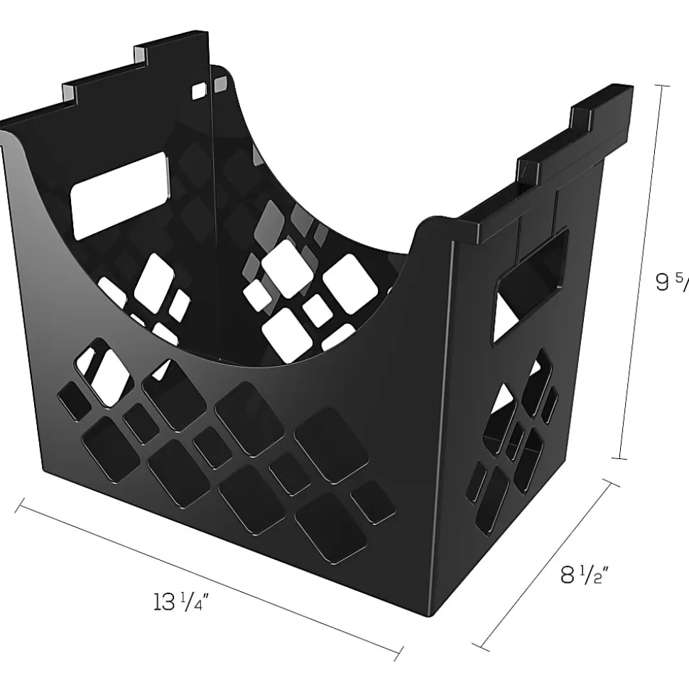 Deflecto Sustainable Office Desktop Hanging File Holder, 9.6"H x 13.3"W x 8.5"D, Desktop, Recycled, Black, 1Each