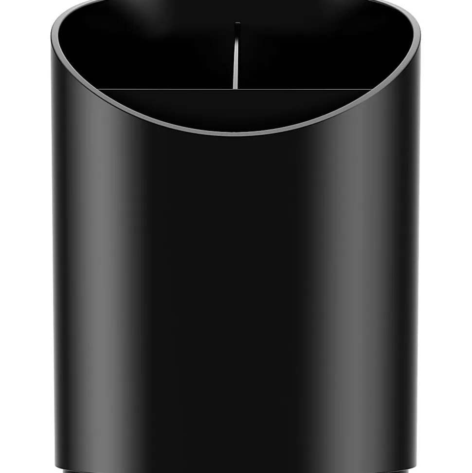 Deflecto Sustainable Office Recycled Large Pencil Cup, 5.6"H x 4.4"W x 4.4"L, Black