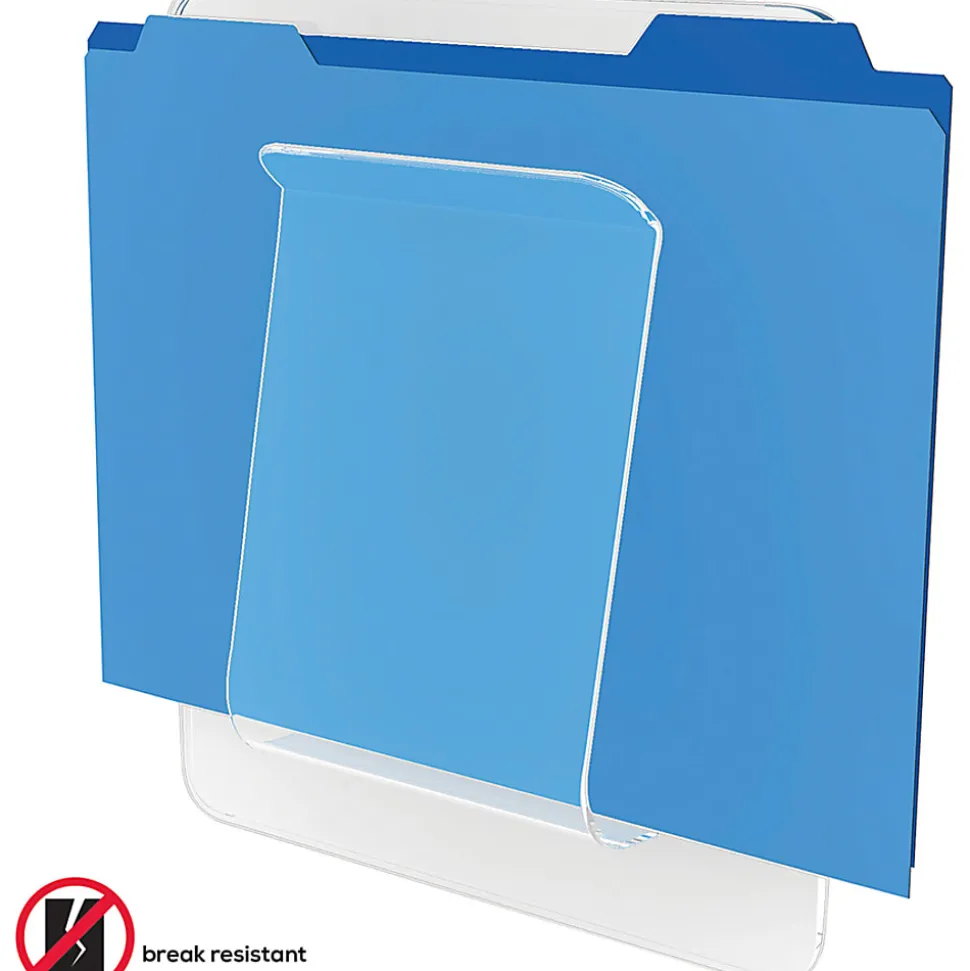 Deflecto Wall Mount File And Chart Holder, 1 Compartment, 10" x 2" x 10 1/2", Clear