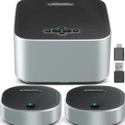 Delton C9270 Wireless Conference Speaker With 2 External Mics, 3” x 5-11/16” x 5-11/16”