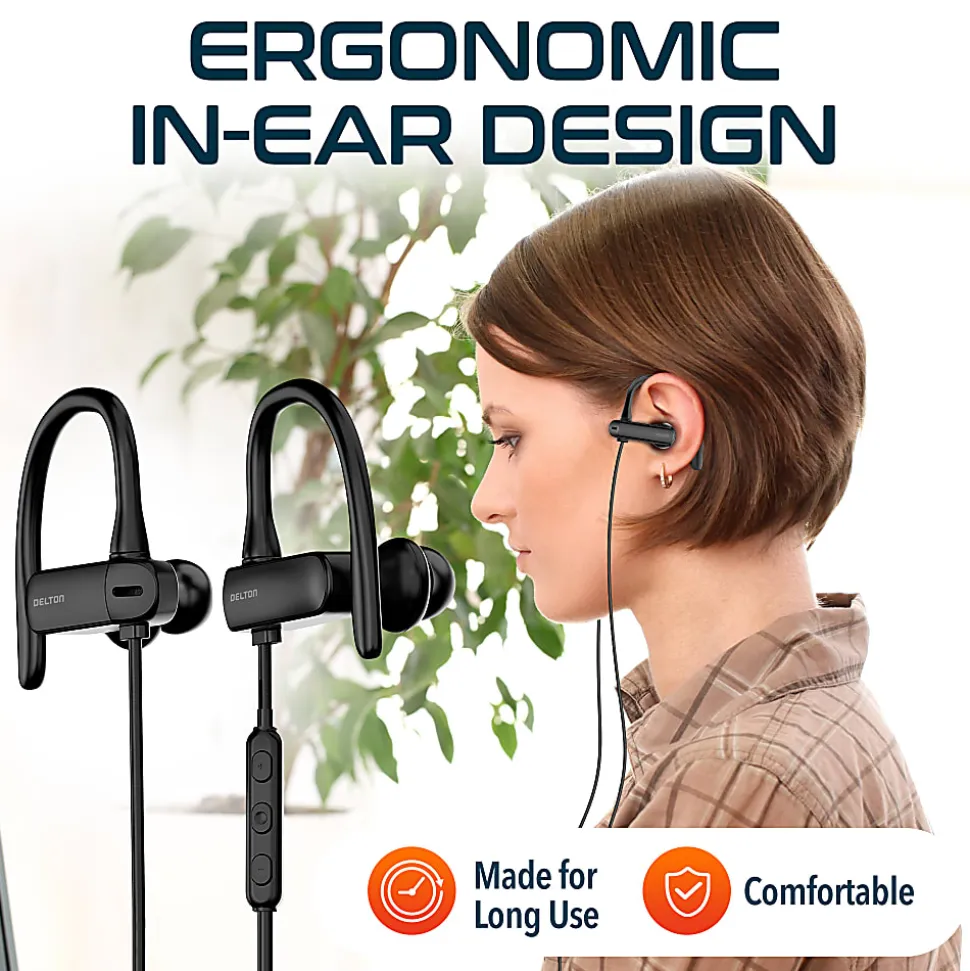 Delton 24EC USB Type-C Stereo Earbuds, Black