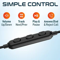 Delton 24EC USB Type-C Stereo Earbuds, Black