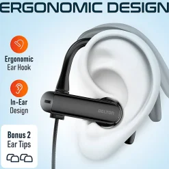 Delton 24EC USB Type-C Stereo Earbuds, Black