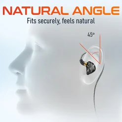 Delton 31E Ergonomic USB Computer Earbuds, Black, DWH31EBK