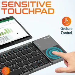 Delton F75 Small Wireless Foldable Portable Keyboard And Touchpad, Black