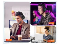 Delton G520 Wireless Noise Canceling Over Ear Stereo Gaming Headset, Black, DBHG520
