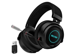 Delton G520 Wireless Noise Canceling Over Ear Stereo Gaming Headset, Black, DBHG520