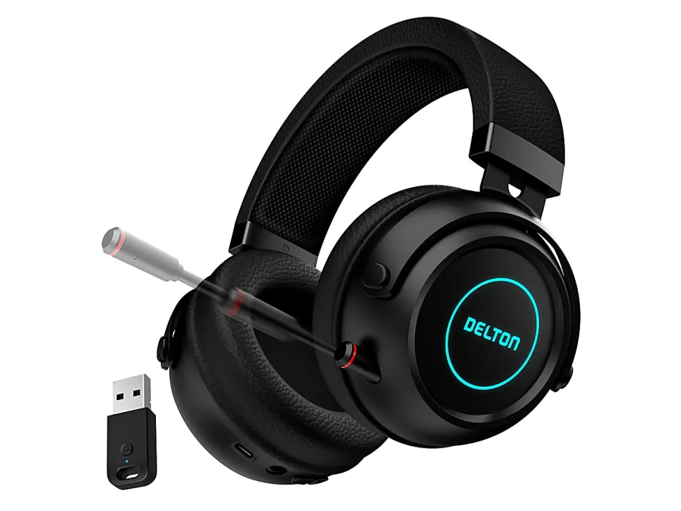 Delton G520 Wireless Noise Canceling Over Ear Stereo Gaming Headset, Black, DBHG520