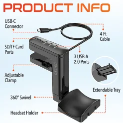 Delton HS7 Headset Holder And USB Charging Hub, 6