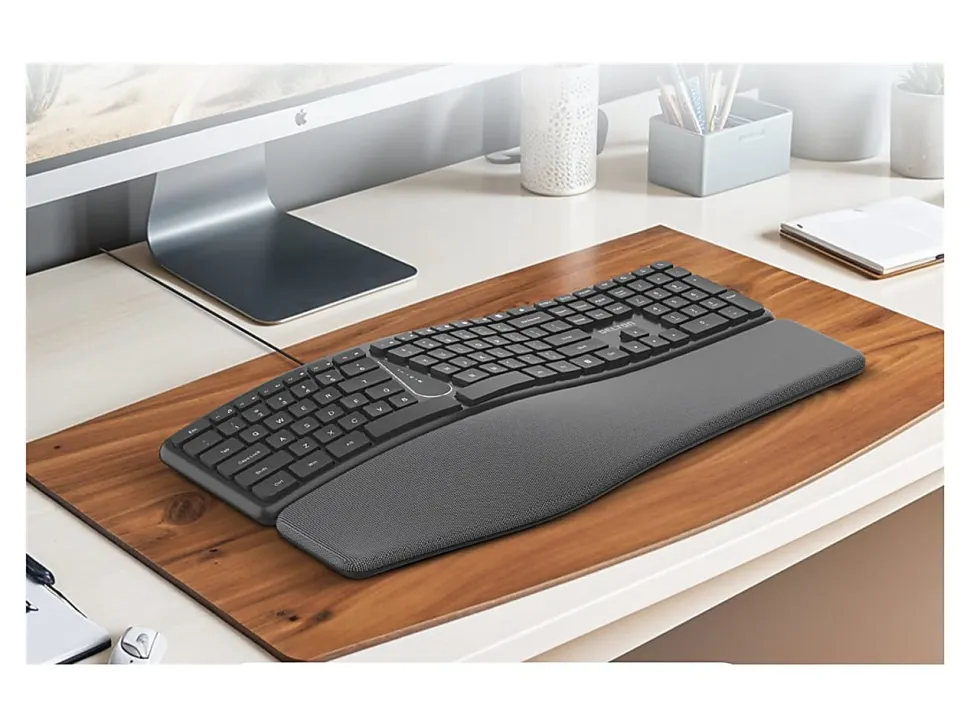 Delton KB250 Ergonomic Wired Keyboard, Black