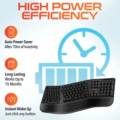 Delton KB200 & S18 Ergonomic Wireless Battery Keyboard And Mouse Set, Black, Total Qty 1
