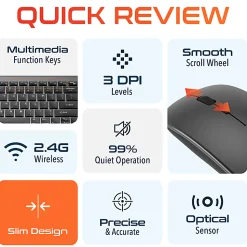 Delton N36 Slim Wireless Keyboard And Optical Mouse Combo, Black