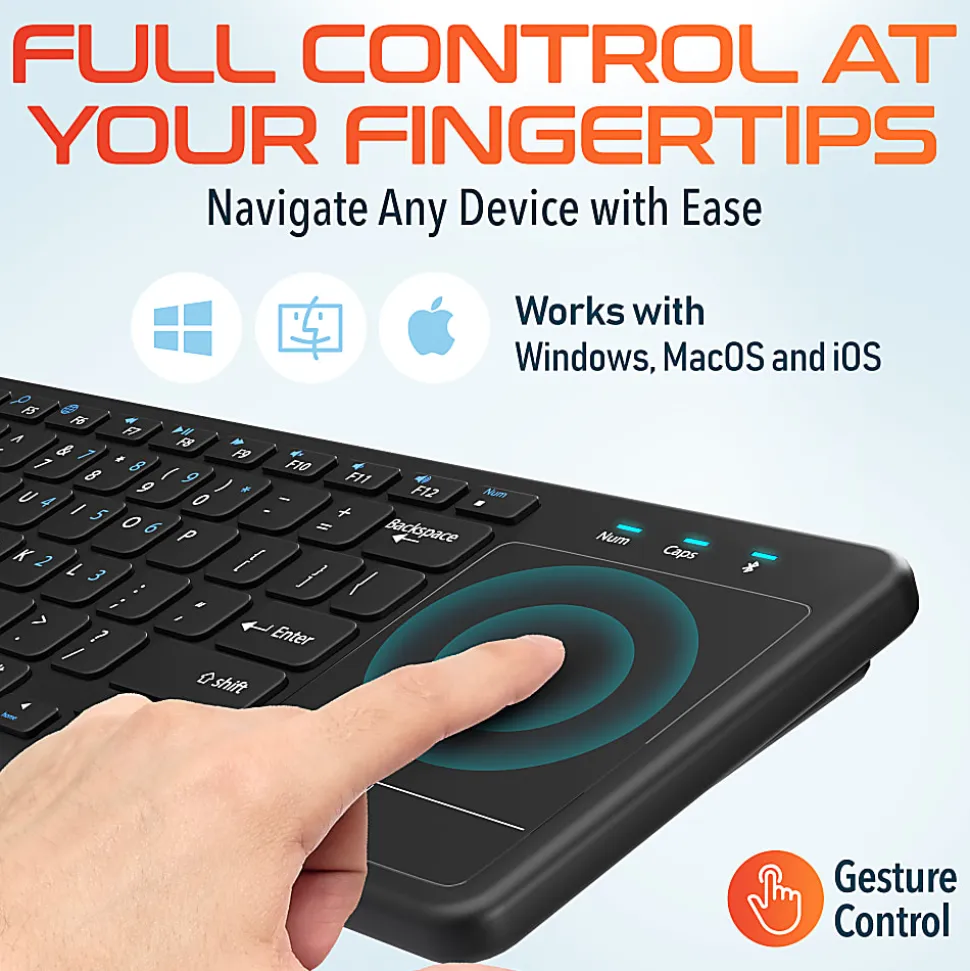 Delton N60 Small Bluetooth Keyboard With Touchpad, Black