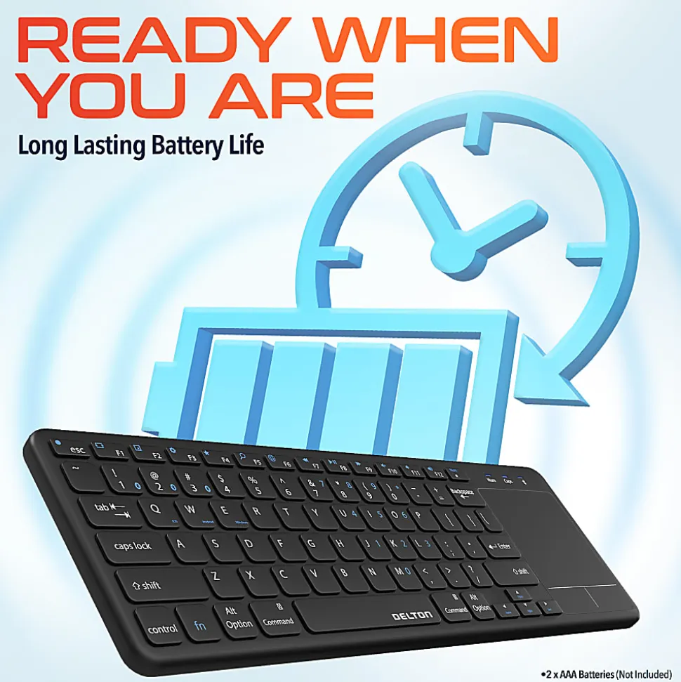 Delton N60 Small Bluetooth Keyboard With Touchpad, Black