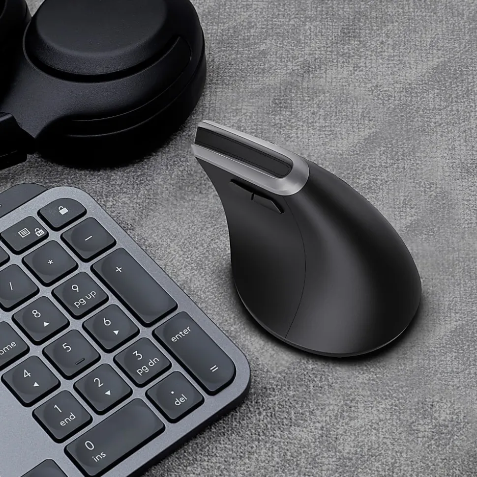 Delton S20 Ergonomic Vertical Wireless Mouse, Black