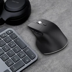 Delton S18 Ergonomic Wireless Mouse With USB-A/USB-C Dongle, Black