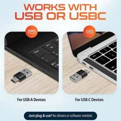 Delton S18 Ergonomic Wireless Mouse With USB-A/USB-C Dongle, Black