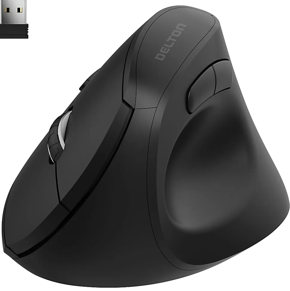 Delton S12P Wireless Ergonomic Computer Mouse, Black