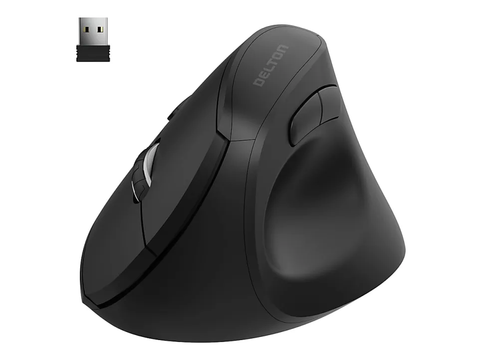 Delton S12P Wireless Ergonomic Computer Mouse, Black