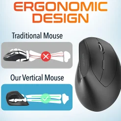 Delton S12P Wireless Ergonomic Computer Mouse, Black