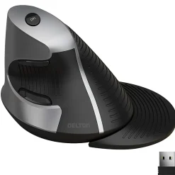 Delton S22 Vertical-Grip Ergonomic Wireless Computer Mouse, Black