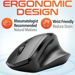 Delton S30 Wireless Ergonomic Computer Mouse, Black
