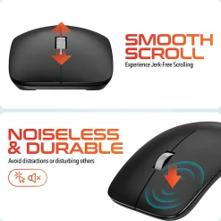 Delton S10 Wireless Optical Computer Mouse, Black