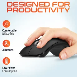 Delton S10 Wireless Optical Computer Mouse, Black