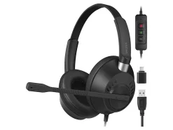 Delton 42Y Noise-Canceling Stereo Over-Ear Headset, Black
