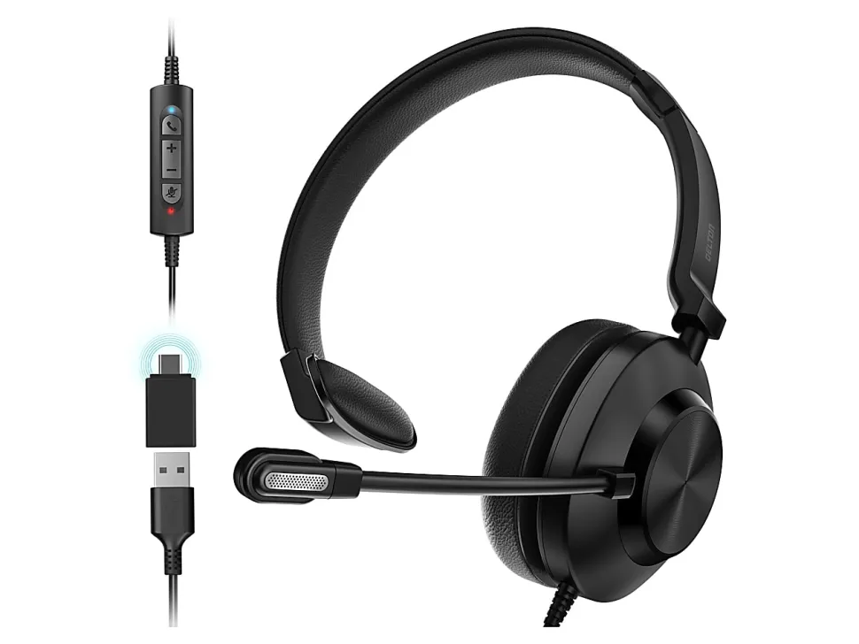 Delton 30Y Wired Computer Headset, Black