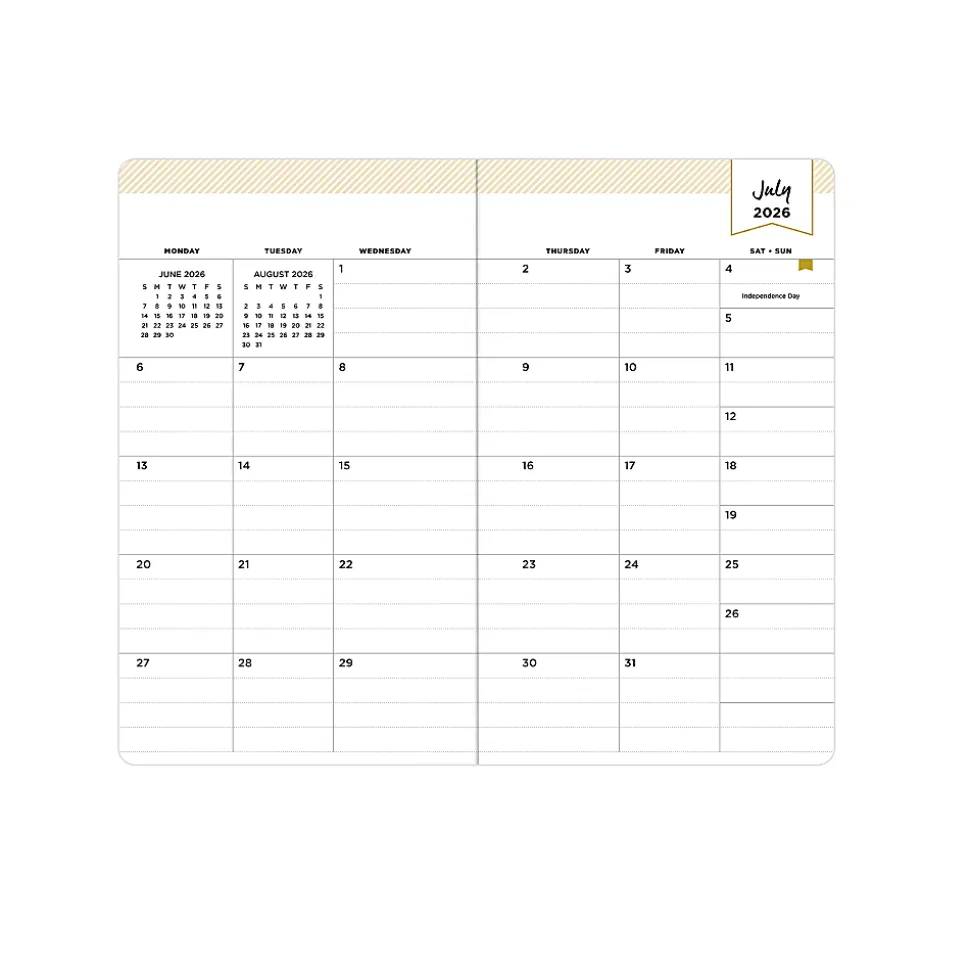 Deluxe Planner DD Black FL 3.625x6.125 AY26–27 Monthly