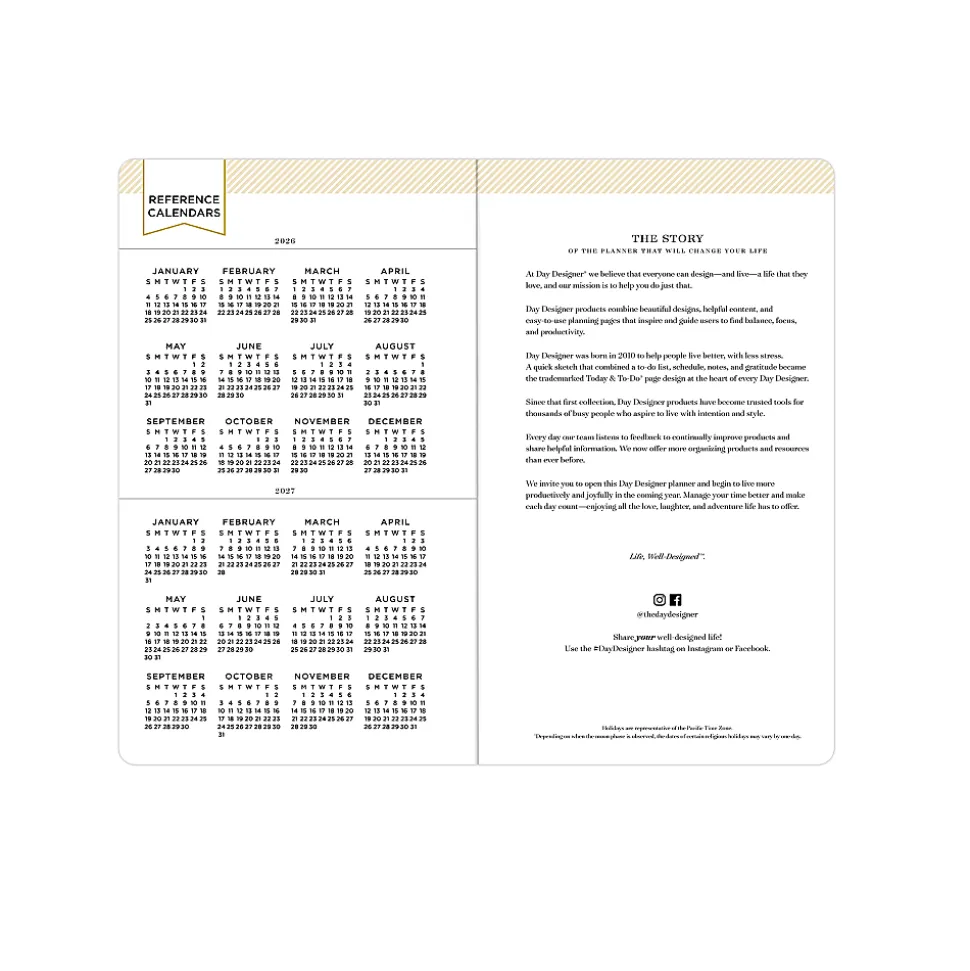 Deluxe Planner DD Black FL 3.625x6.125 AY26–27 Monthly